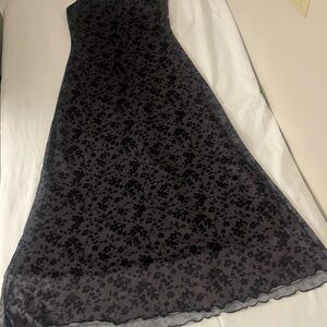 Unk Strapless Black Floral Dress